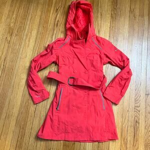 Columbia Coat Womens XS Omni Heat Belted Long Jacket Orange ish Pink Winter